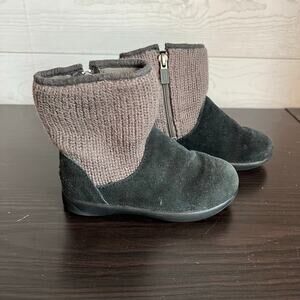 UGG Dove knit boots Toddler girls 8.5 black/gray suede fleece lined